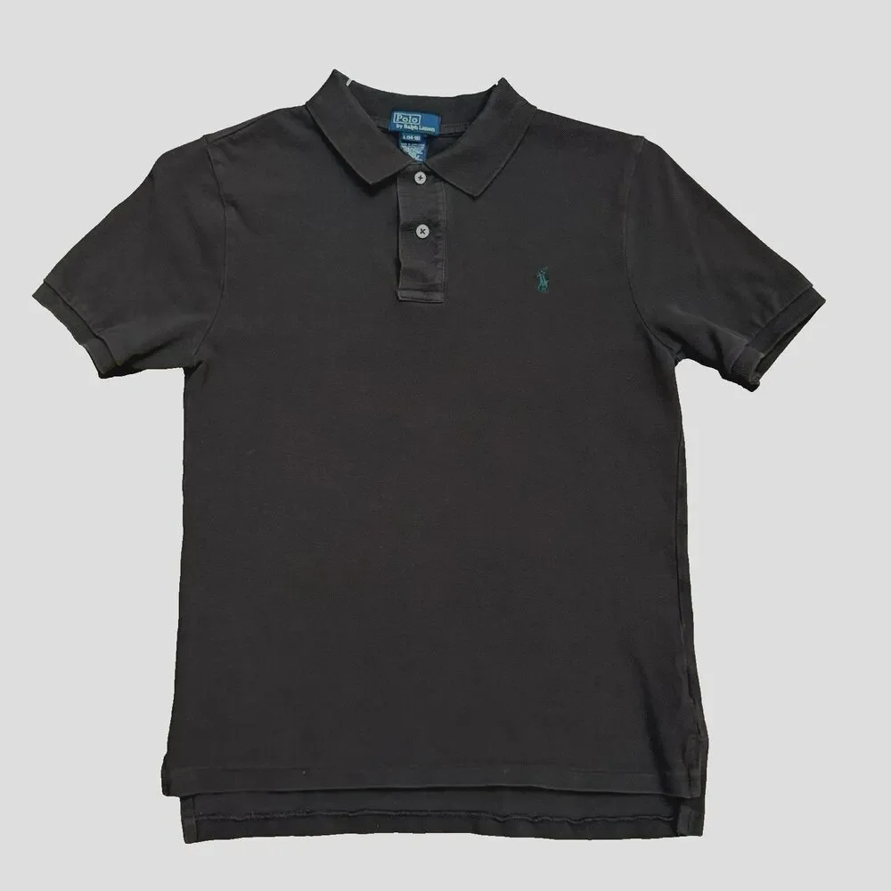 Polo Ralph Lauren Boy's 14/16 Shirt Short Sleeve Brown 100% Cotton Golf Tennis